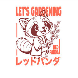 Свитшот хлопковый мужской Lets gardening red panda, цвет: белый — фото 2