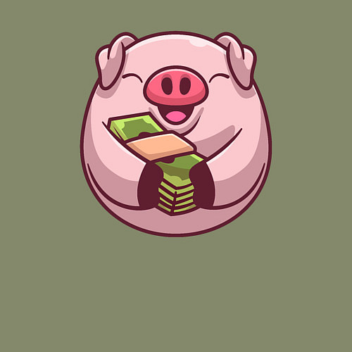 Мужской свитшот Свинка с долларами / Авокадо – фото 3