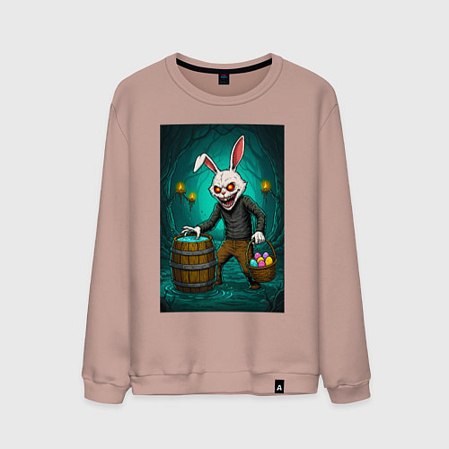 Мужской свитшот Кошмар на Пасху / Пыльно-розовый – фото 1
