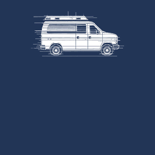 Мужской свитшот Машина скорой помощи в движении / Тёмно-синий – фото 3