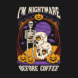 Свитшот хлопковый мужской Im nightmare before coffee, цвет: черный — фото 2