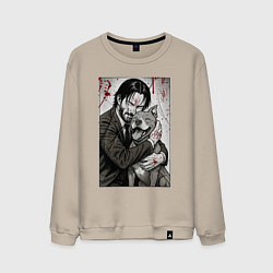 Свитшот хлопковый мужской Джон Уик постер, цвет: миндальный