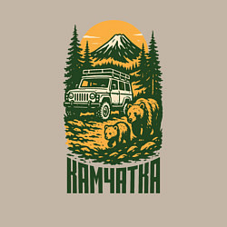 Свитшот хлопковый мужской Камчатка туристические места России, цвет: миндальный — фото 2