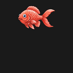 Свитшот хлопковый мужской Милая красная рыбка, цвет: черный — фото 2