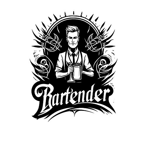 Мужской свитшот Бармен орнамент / Белый – фото 3