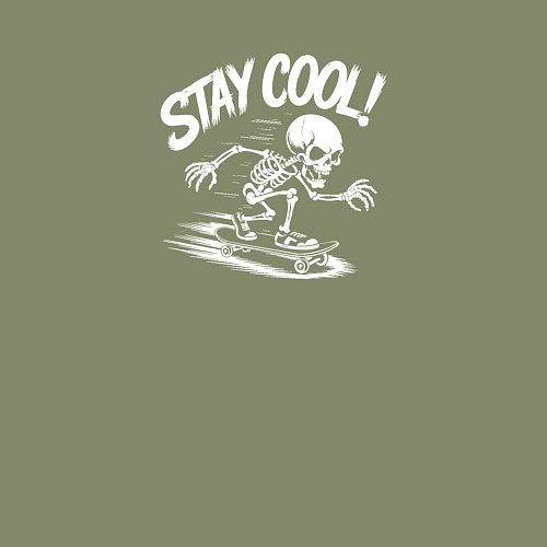 Мужской свитшот Скелет катается на скейте / Авокадо – фото 3