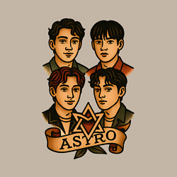 Свитшот хлопковый мужской Astro в стиле тату, цвет: миндальный — фото 2