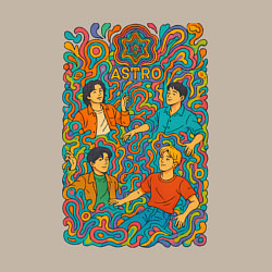 Свитшот хлопковый мужской Astro психоделика, цвет: миндальный — фото 2