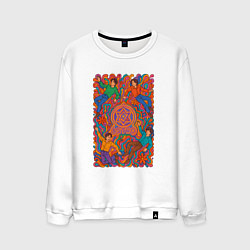 Свитшот хлопковый мужской Astro психоделический рисунок, цвет: белый