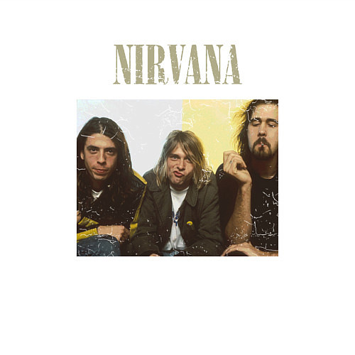 Мужской свитшот Nirvana band foto / Белый – фото 3
