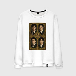 Свитшот хлопковый мужской Astro золотая рамка, цвет: белый