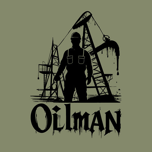 Мужской свитшот Нефтяник у буровой установки / Авокадо – фото 3