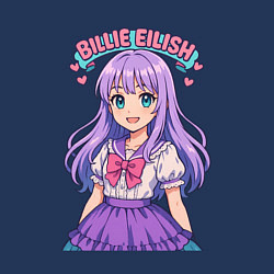 Свитшот хлопковый мужской Билли Айлиш аниме стиль, цвет: тёмно-синий — фото 2