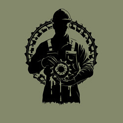 Свитшот хлопковый мужской Шестерня нефтяника, цвет: авокадо — фото 2