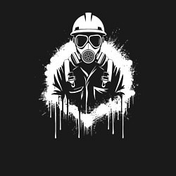 Свитшот хлопковый мужской Нефтяник в белой краской, цвет: черный — фото 2