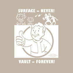 Свитшот хлопковый мужской Поверхность никогда - убежище навсегда, цвет: миндальный — фото 2