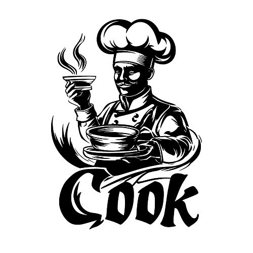 Мужской свитшот Повар готовит блюдо / Белый – фото 3