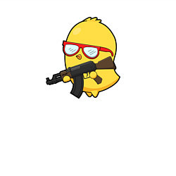 Свитшот хлопковый мужской Цыпленок и автомат, цвет: белый — фото 2