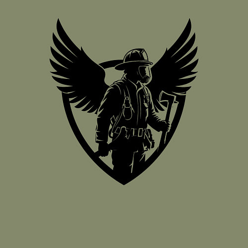 Мужской свитшот Огненный страж с крыльями / Авокадо – фото 3