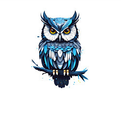 Свитшот хлопковый мужской Голубой филин на ветке, цвет: белый — фото 2