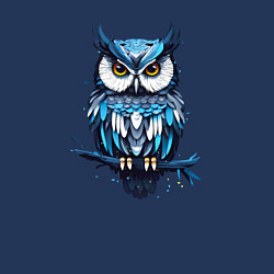 Свитшот хлопковый мужской Голубой филин на ветке, цвет: тёмно-синий — фото 2