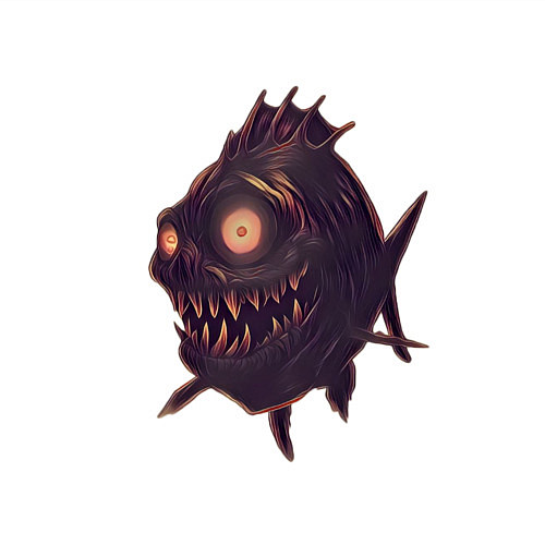 Мужской свитшот Рыба монстр / Белый – фото 3