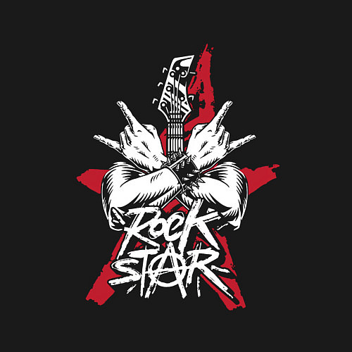 Мужской свитшот Брутальная рок звезда / Черный – фото 3