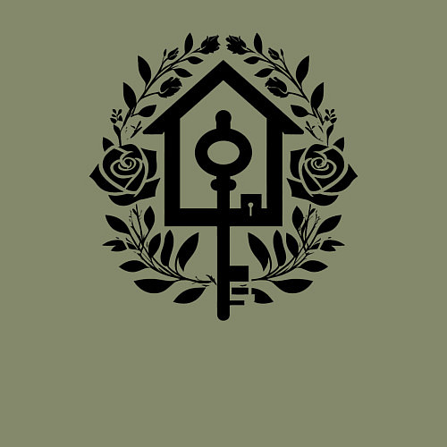 Мужской свитшот Ключ к дому и цветы / Авокадо – фото 3