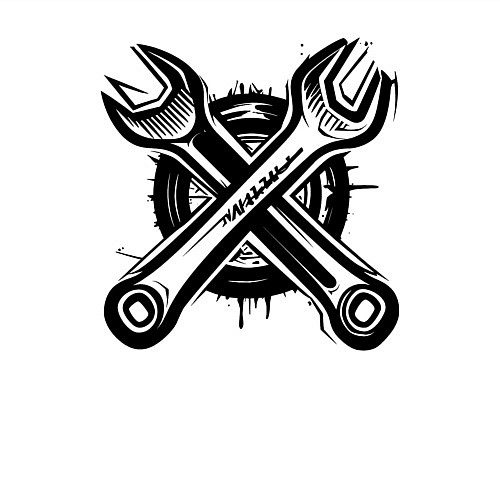 Мужской свитшот Черные рожковые ключи / Белый – фото 3