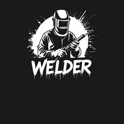 Свитшот хлопковый мужской Сварщик с аппаратом, цвет: черный — фото 2