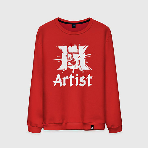 Мужской свитшот Художник логотип с кистью / Красный – фото 1