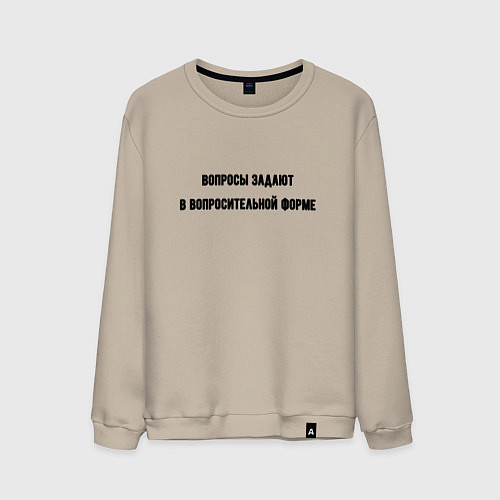 Мужской свитшот Вопросительная форма / Миндальный – фото 1