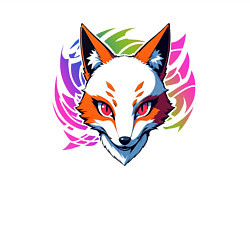 Свитшот хлопковый мужской Лисица киберпанк, цвет: белый — фото 2