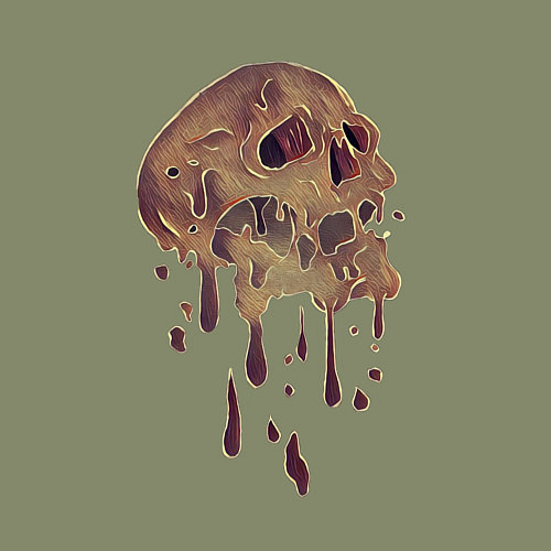 Мужской свитшот Плавящийся череп / Авокадо – фото 3