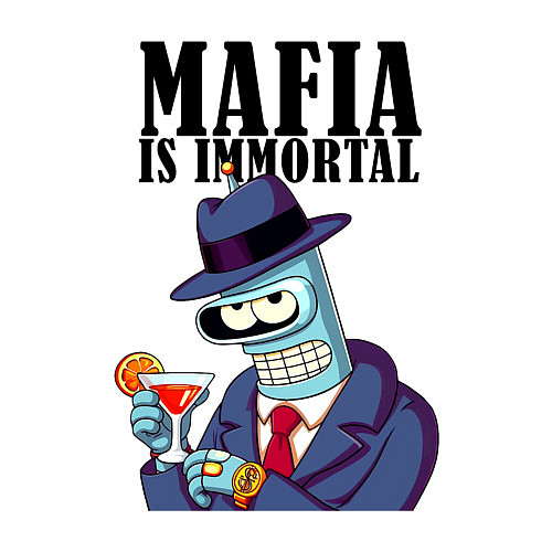 Мужской свитшот Мафиози Бендер - мафия бессмертна мем / Белый – фото 3