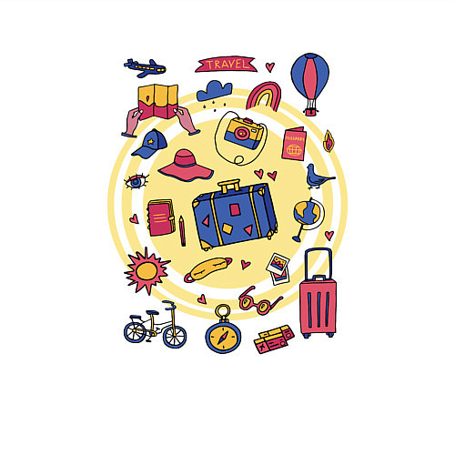 Мужской свитшот Летние путешествия / Белый – фото 3