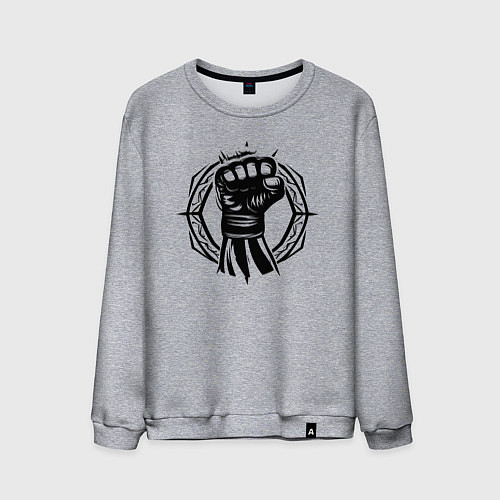Мужской свитшот Кулак кикбоксера / Меланж – фото 1