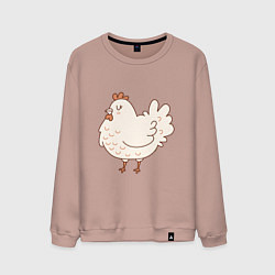 Свитшот хлопковый мужской Довольная жизнью курочка, цвет: пыльно-розовый