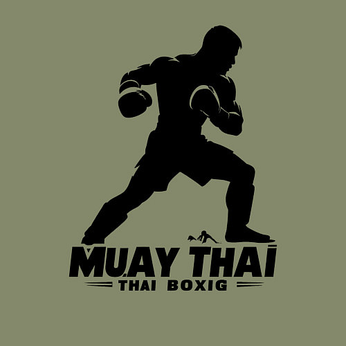 Мужской свитшот Муай Тай сила и мощь тайского бокса / Авокадо – фото 3