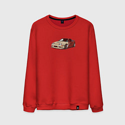 Свитшот хлопковый мужской Японская машина арт, цвет: красный