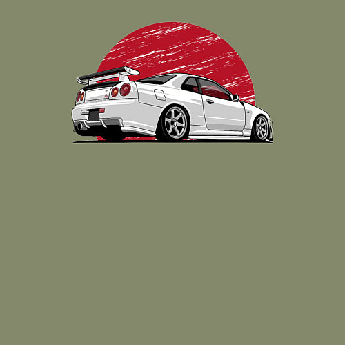 Мужской свитшот Nissan Skyline art / Авокадо – фото 3