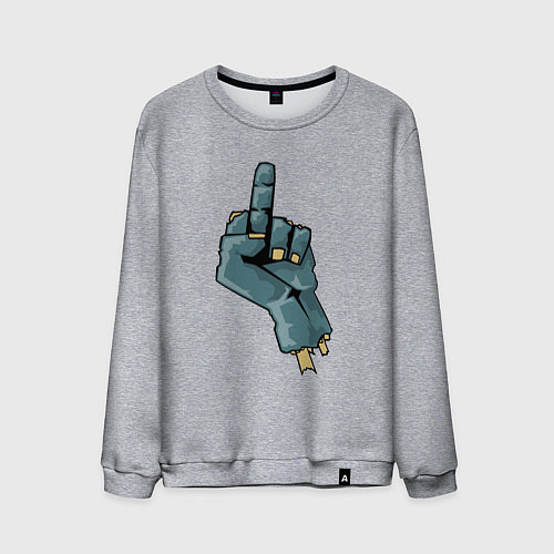 Мужской свитшот Zombie fuck / Меланж – фото 1