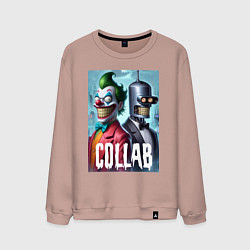 Свитшот хлопковый мужской Joker and Bender - collab, цвет: пыльно-розовый