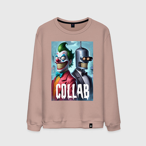 Мужской свитшот Joker and Bender - collab / Пыльно-розовый – фото 1
