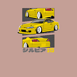 Свитшот хлопковый мужской Nissan Silvia S15 дрифт икона, цвет: пыльно-розовый — фото 2