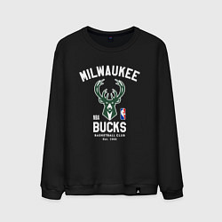 Свитшот хлопковый мужской Милуоки Бакс - НБА, цвет: черный