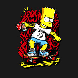 Свитшот хлопковый мужской Барт в футболке нирвана, цвет: черный — фото 2