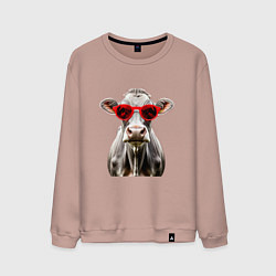 Мужской свитшот Корова в очках