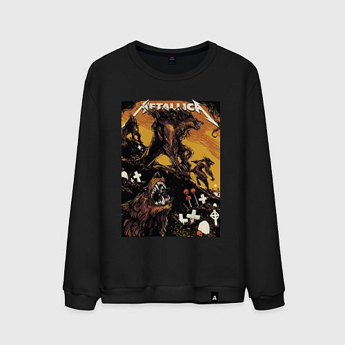 Мужской свитшот Metallica - wolf / Черный – фото 1