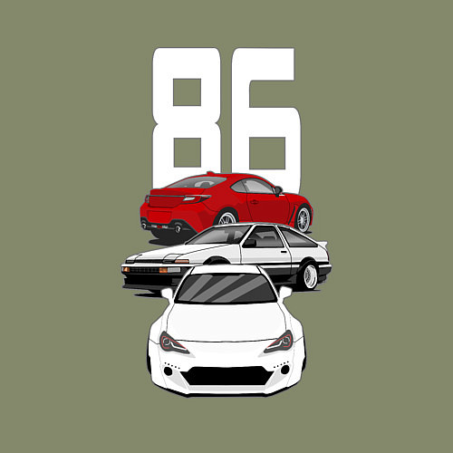 Мужской свитшот Toyota AE86 GT86 GR86 Эволюция легенды JDM / Авокадо – фото 3